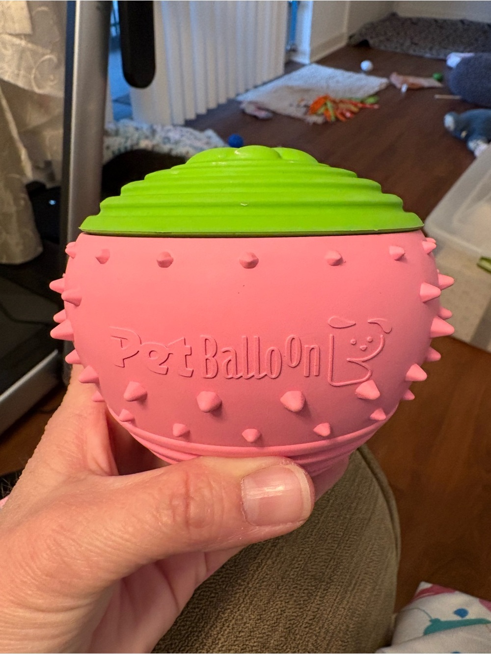 Pet Balloon Chew & Fetch Ball - Pink/Green